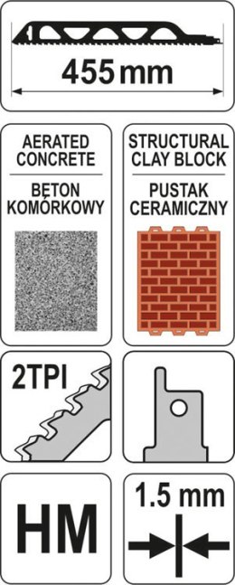 BRZESZCZOT DO PIŁY SZABLASTEJ 455MM DO CEGIEŁ I PUSTAKÓW