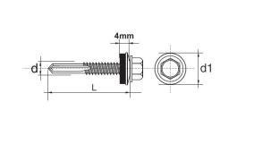 WKRĘT SAMOWIERTNY IMPAX Z EPDM #12MM RAL9010 5.5*35MM