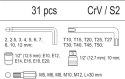 WKŁAD DO SZUFLADY KLUCZE HEX, TORX, NASADKI 31 CZĘŚCI YATO