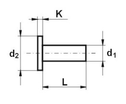 NIT ALUMINIOWY PEŁNY Z ŁBEM WALCOWYM 5.0*8 MM