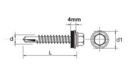 WKRĘT SAMOWIERTNY IMPAX Z EPDM #3.5MM RAL9010 4.8*19MM