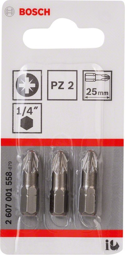 BIT, GROT, KOŃCÓWKA PZ2 EH 25MM 3 SZT. BIT, GROT, KOŃCÓWKA PZ2 EH 25MM 3 SZT.