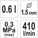 PISTOLET LAKIERNICZY HVLP 0.6L 1.5MM