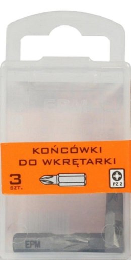 GROT, BIT, KOŃCÓWKA DO WKRĘTARKI 25MM 3SZT. PZ2