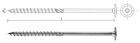 WKRĘT DO DREWNA Z KOŁNIERZEM NA TORX OCYNKOWANY 8*140MM T40