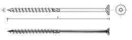 WKRĘT DO DREWNA Z ŁBEM STOŻKOWYM NA TORX 8*120MM T40