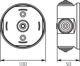 PUSZKA HERMETYCZNA NATYNKOWA 100MM IP44 SZARA PO-100