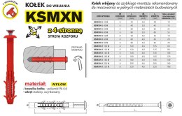 KOŁEK SZYBKI MONTAŻ Z KOŁNIERZEM KSMXN 8*50MM