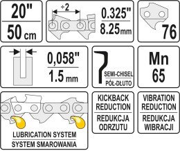 ŁAŃCUCH TNĄCY DO PILARKI 20'' .325 1.5MM 76Z