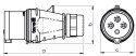 WTYKA IZOLACYJNA PRZENOŚNA 16A 400V 3P+Z IP44