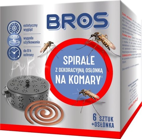 SPIRALE NA KOMARY Z DEKORACYJNĄ OSŁONĄ 6SZTU.