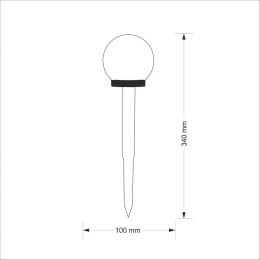 LAMPA SOLARNA 6500K LED KULA BIAŁA PLASTIK CZARNY