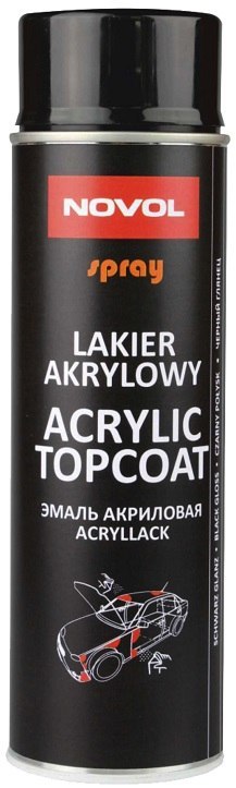 SPRAY ACRYL TOPCOAT CZARNY POŁYSK 500 ML